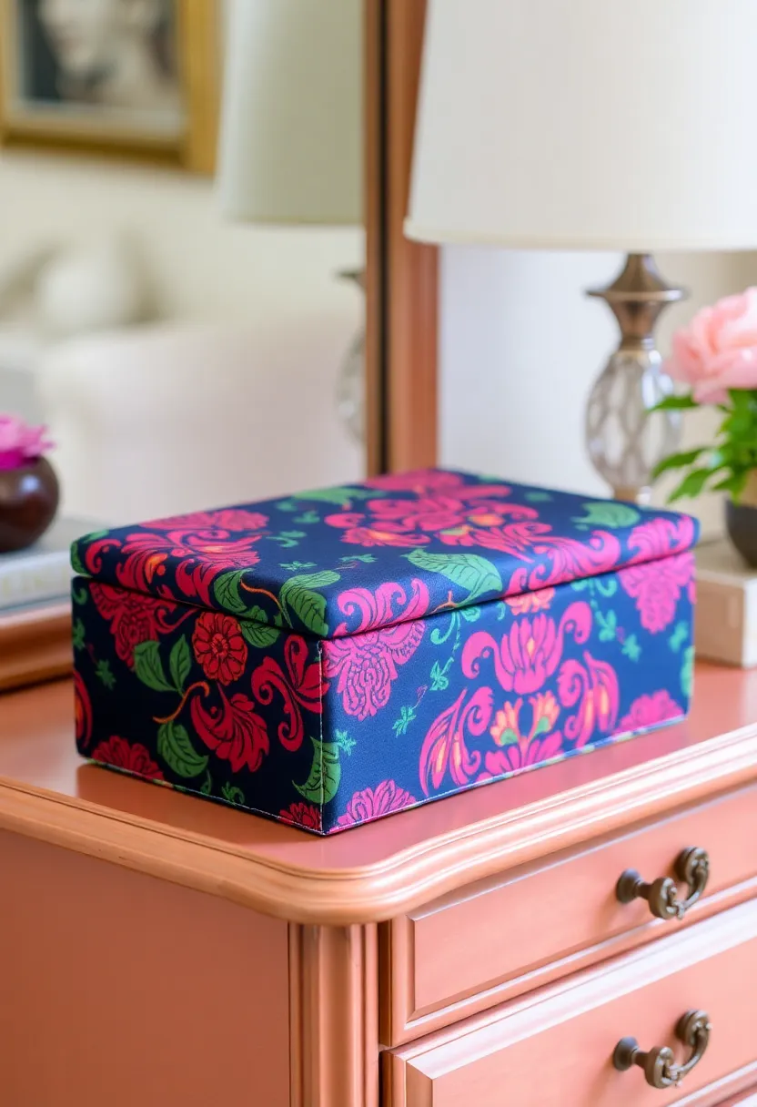 28 Fabric Decoration Ideas That Upgrade Your Crafts and DIY Projects - 15. Fabric-Covered Jewelry Boxes