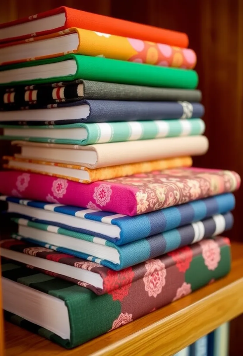 28 Fabric Decoration Ideas That Upgrade Your Crafts and DIY Projects - 20. Fabric Book Covers