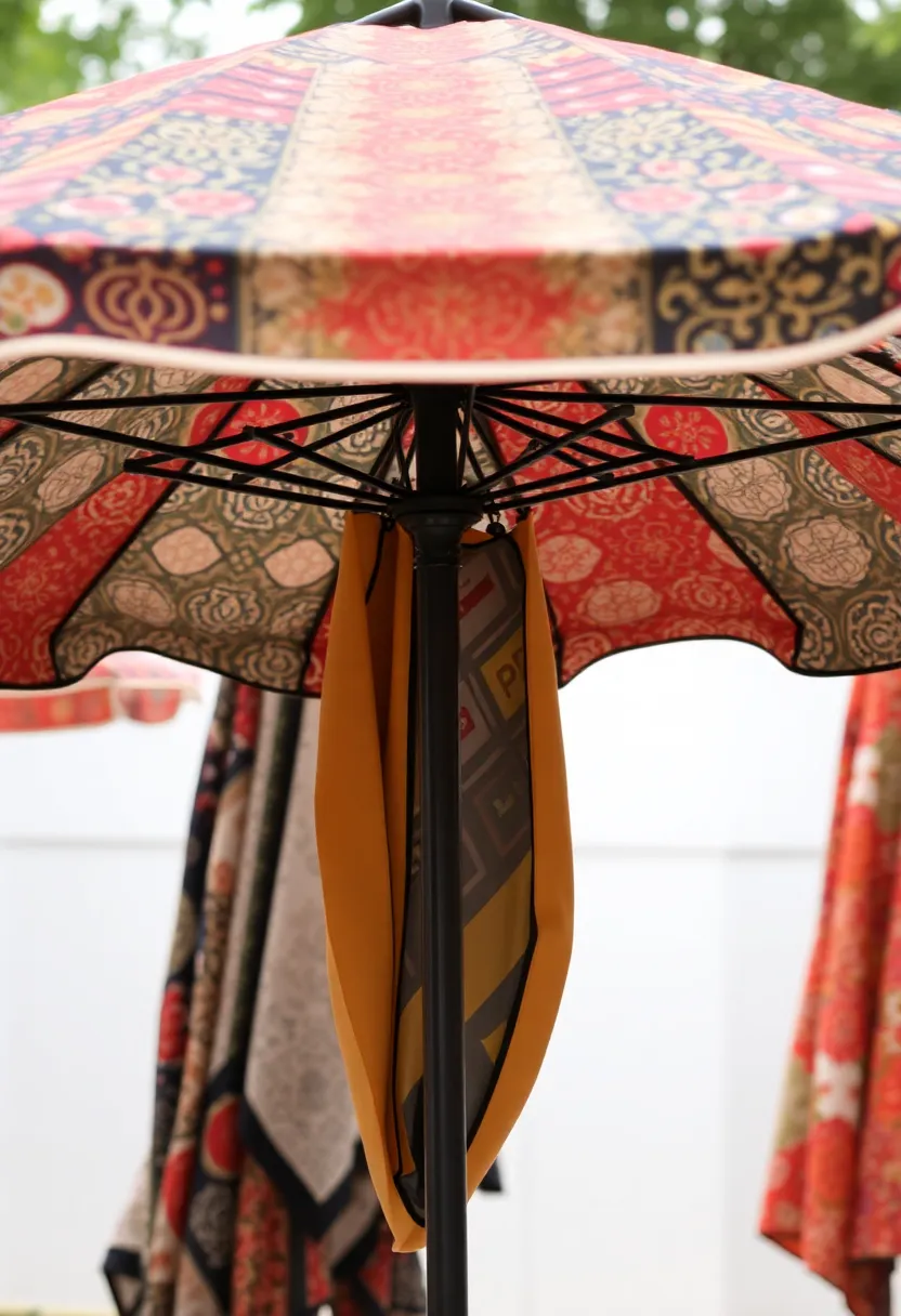 28 Fabric Decoration Ideas That Upgrade Your Crafts and DIY Projects - 23. Fabric Umbrella