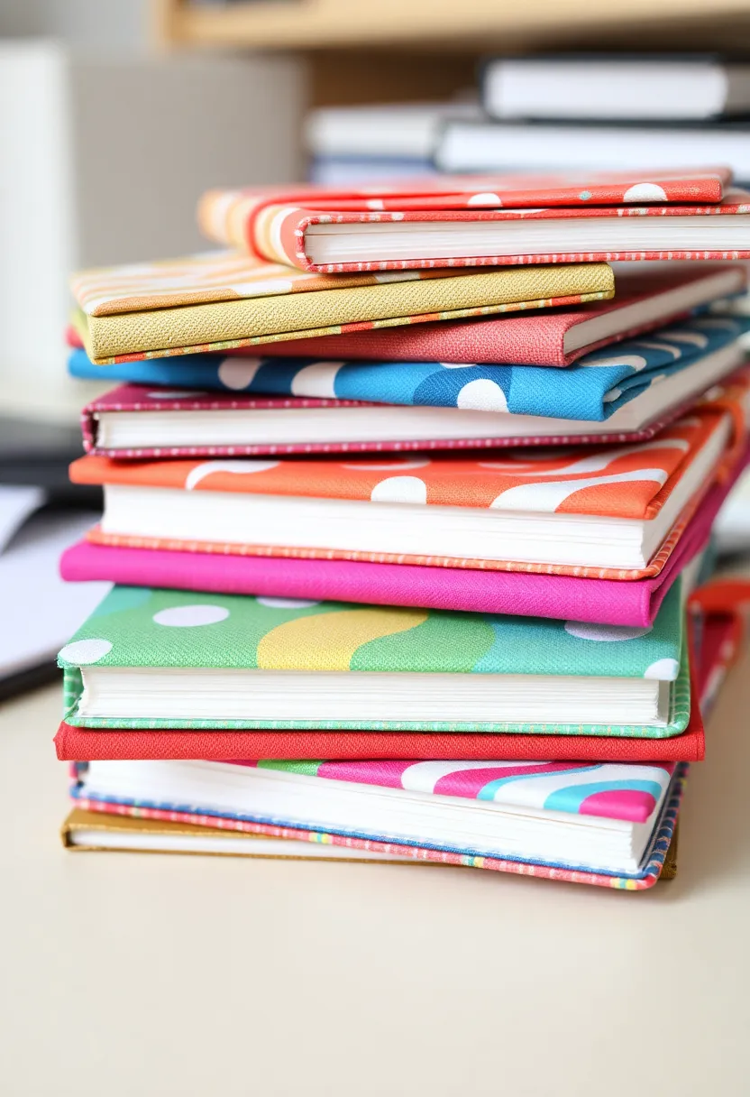 28 Fabric Decoration Ideas That Upgrade Your Crafts and DIY Projects - 25. Fabric-Covered Notebooks