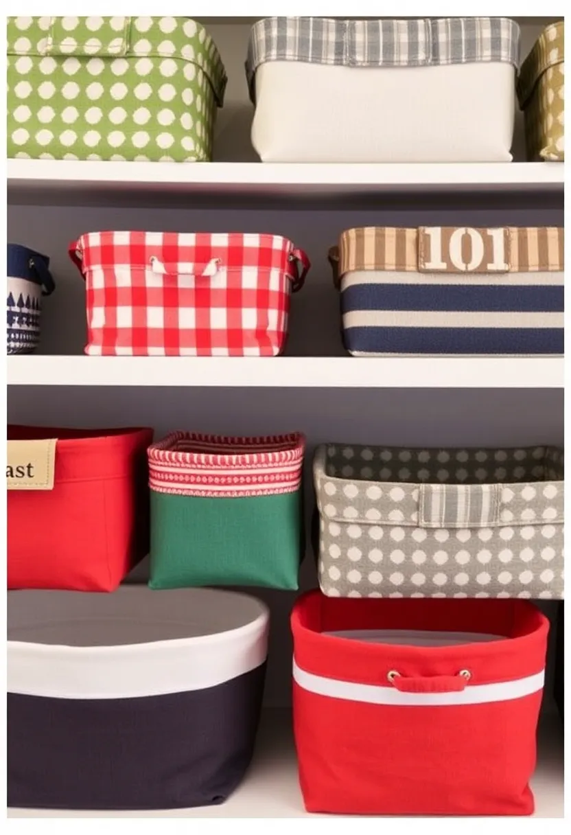 28 Fabric Decoration Ideas That Upgrade Your Crafts and DIY Projects - 6. Fabric Storage Baskets