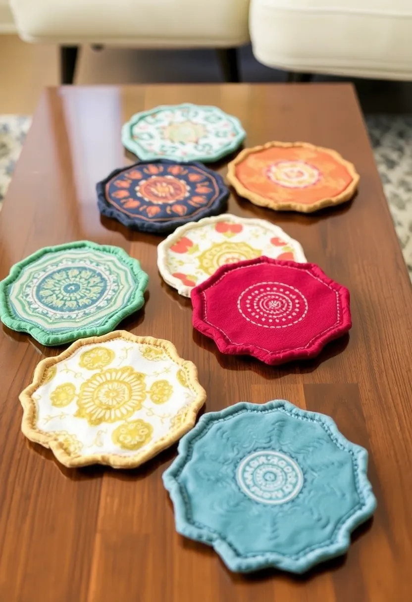 28 Fabric Decoration Ideas That Upgrade Your Crafts and DIY Projects - 9. Fabric Coasters