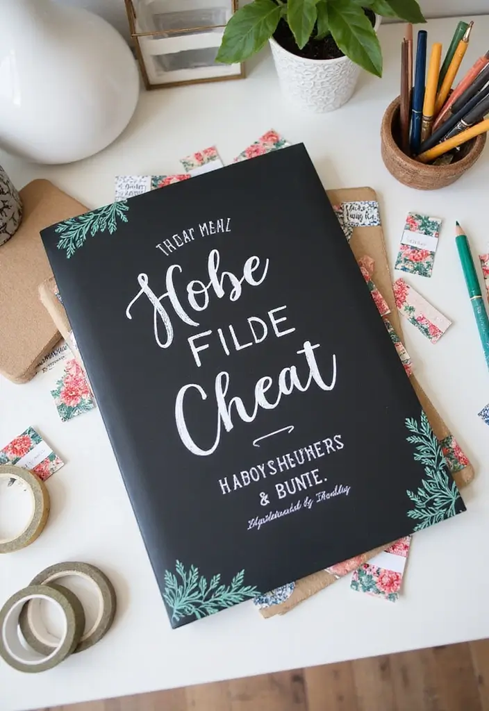 28 File Cover Decoration Ideas That Personalize Office Supplies Creatively - 11. Chalkboard Paint Covers