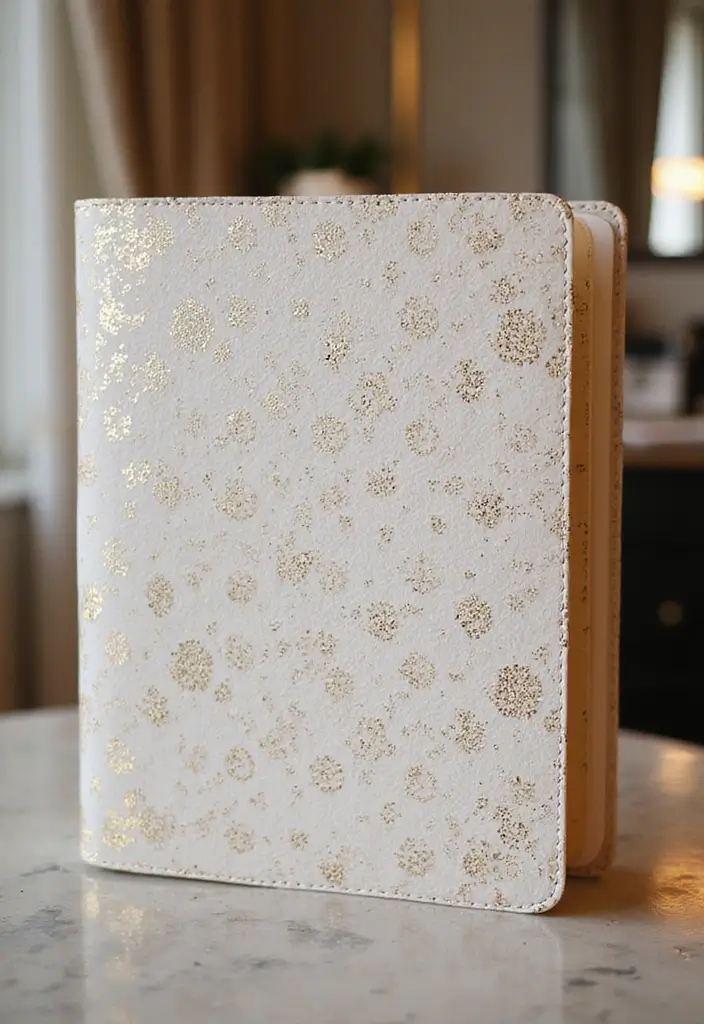 28 File Cover Decoration Ideas That Personalize Office Supplies Creatively - 21. Foil Accents