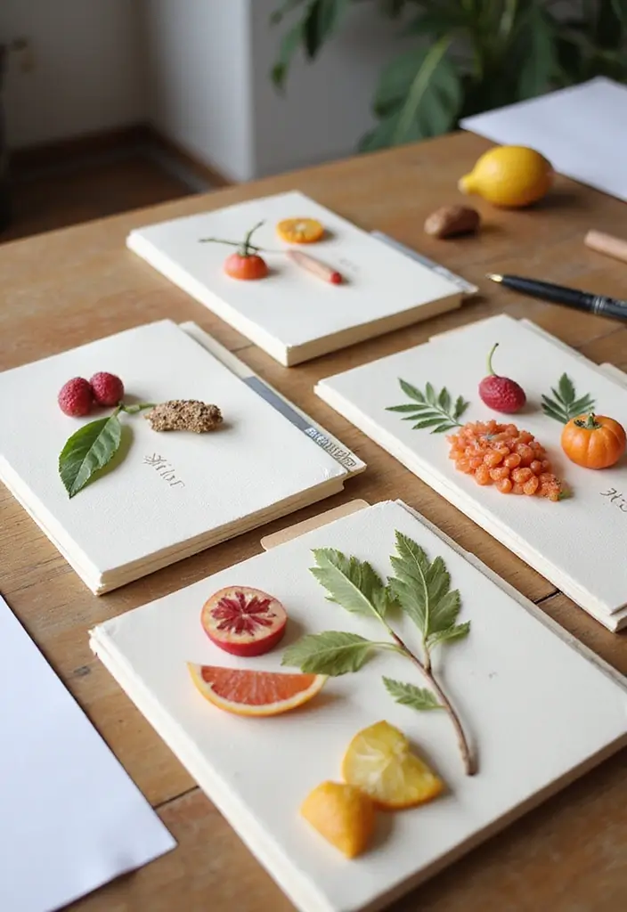 28 File Cover Decoration Ideas That Personalize Office Supplies Creatively - 22. Handmade Stamps from Nature