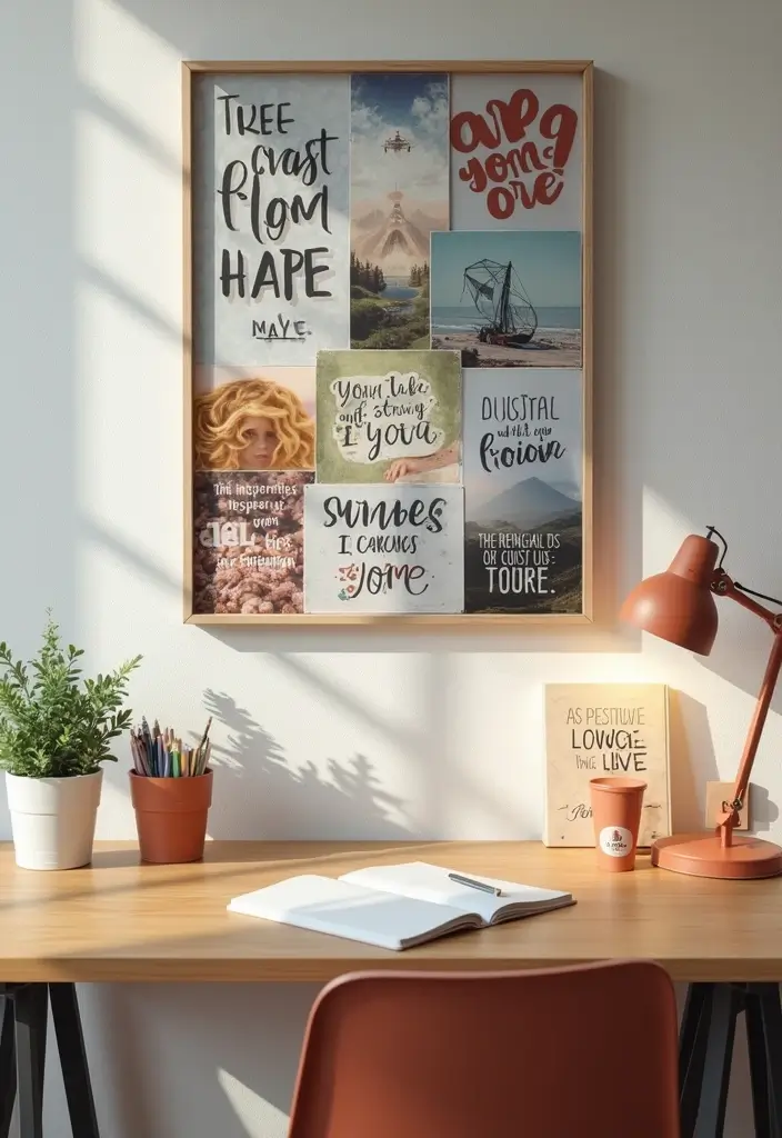 28 File Cover Decoration Ideas That Personalize Office Supplies Creatively - 27. Inspirational Vision Boards