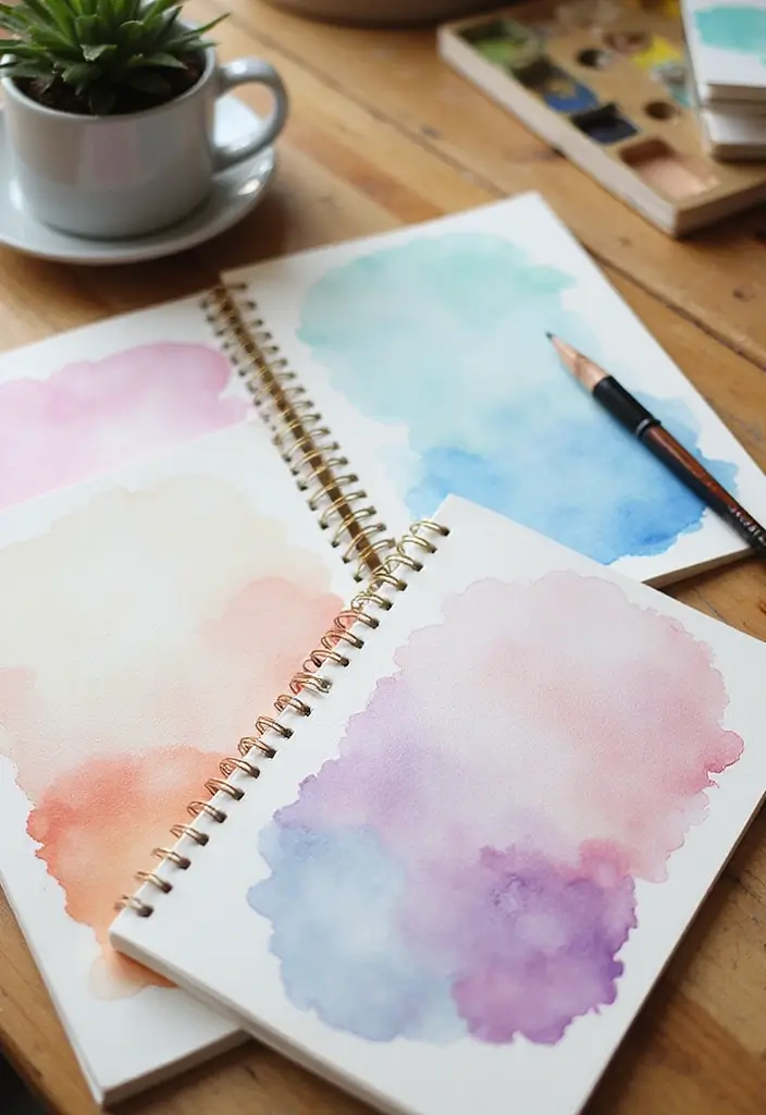 28 File Cover Decoration Ideas That Personalize Office Supplies Creatively - 3. Watercolor Artistry