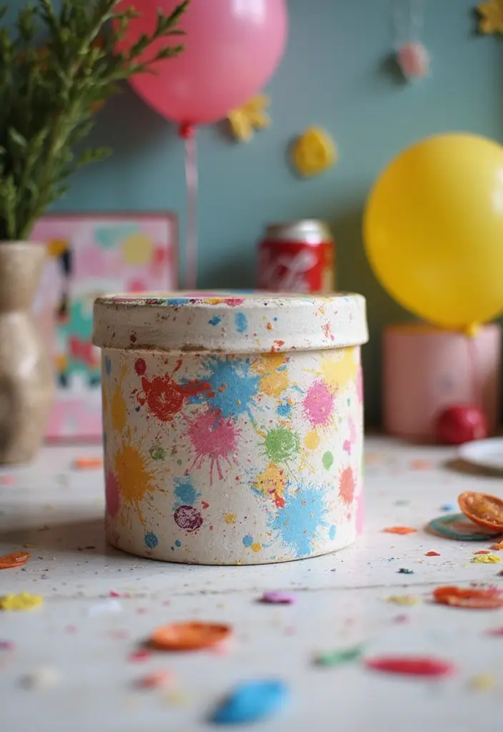 28 Grad Card Box Ideas That Celebrate Milestones Creatively - 10. The DIY Painted Can Card Box