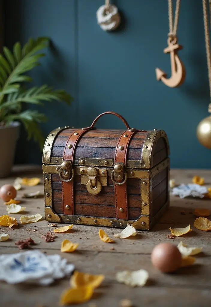 28 Grad Card Box Ideas That Celebrate Milestones Creatively - 15. The Timeless Treasure Chest