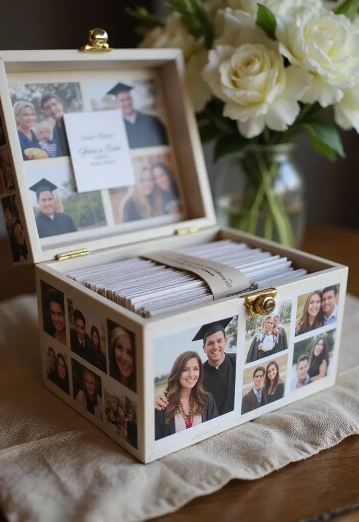 28 Grad Card Box Ideas That Celebrate Milestones Creatively - 18. The Personalized Photo Card Box