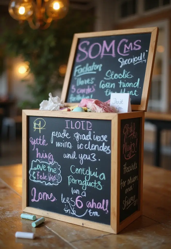 28 Grad Card Box Ideas That Celebrate Milestones Creatively - 19. The Interactive Chalkboard Card Box