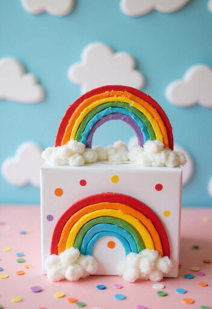 28 Grad Card Box Ideas That Celebrate Milestones Creatively - 24. The Cheerful Rainbow Card Box