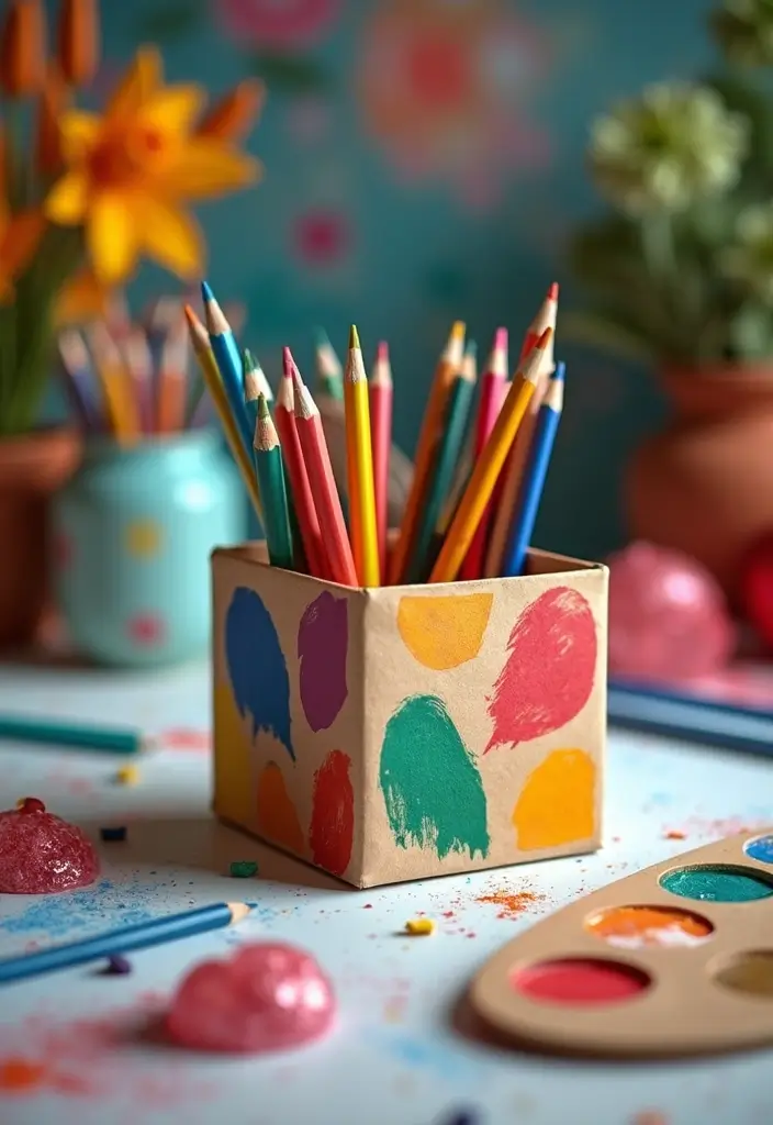 28 Grad Card Box Ideas That Celebrate Milestones Creatively - 27. The Creative Art Supplies Card Box