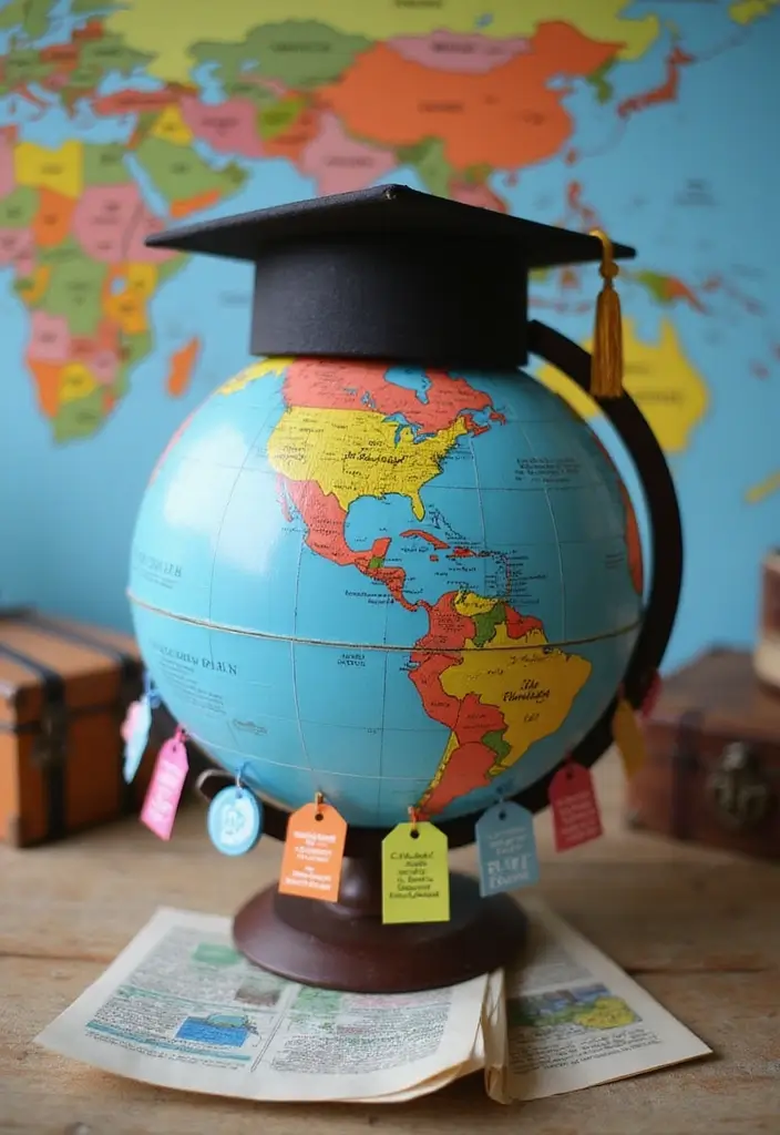 28 Grad Card Box Ideas That Celebrate Milestones Creatively - 3. The Globe-Trotting Grad Box
