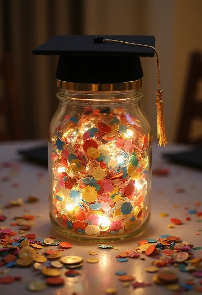 28 Grad Card Box Ideas That Celebrate Milestones Creatively - 5. The Elegant Glass Jar Card Holder