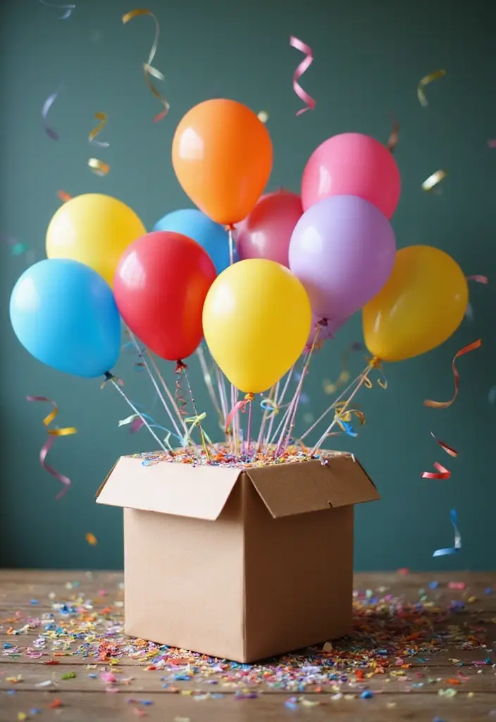 28 Grad Card Box Ideas That Celebrate Milestones Creatively - 8. The Colorful Balloon Card Holder