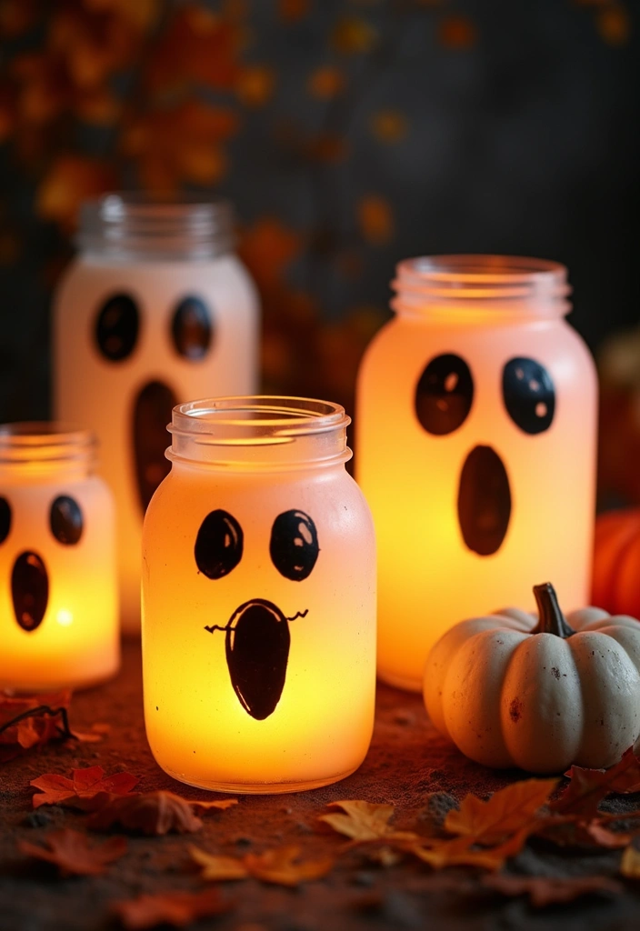 28 Halloween Craft Ideas That Make Spooky Fun Decorations - 1. Spooky Ghost Lanterns