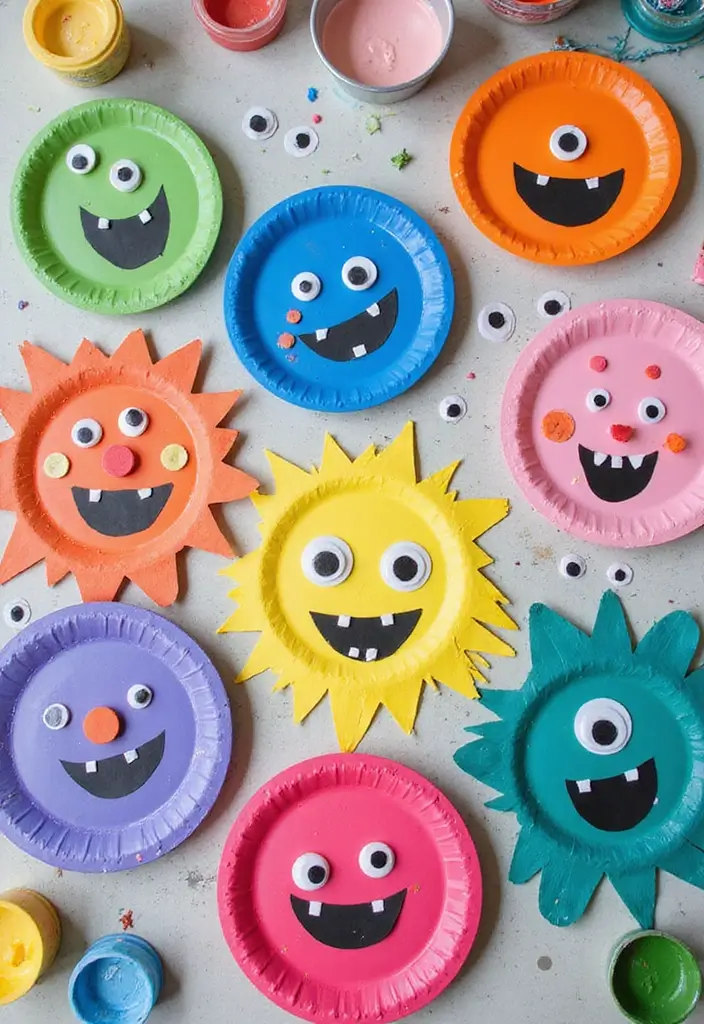 28 Halloween Craft Ideas That Make Spooky Fun Decorations - 13. Paper Plate Monsters