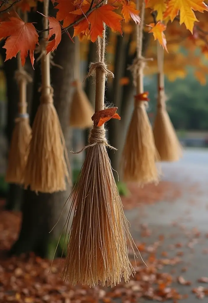 28 Halloween Craft Ideas That Make Spooky Fun Decorations - 6. Broomstick Decor