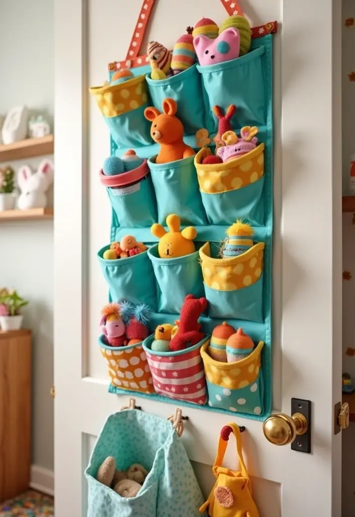 28 Homemade Toy Box Ideas That Make Playtime Creative - 12. Hanging Toy Organizer