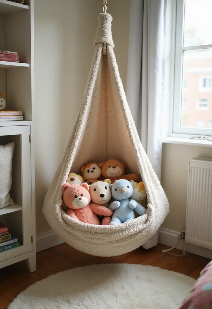 28 Homemade Toy Box Ideas That Make Playtime Creative - 15. Soft Toy Storage Hammock