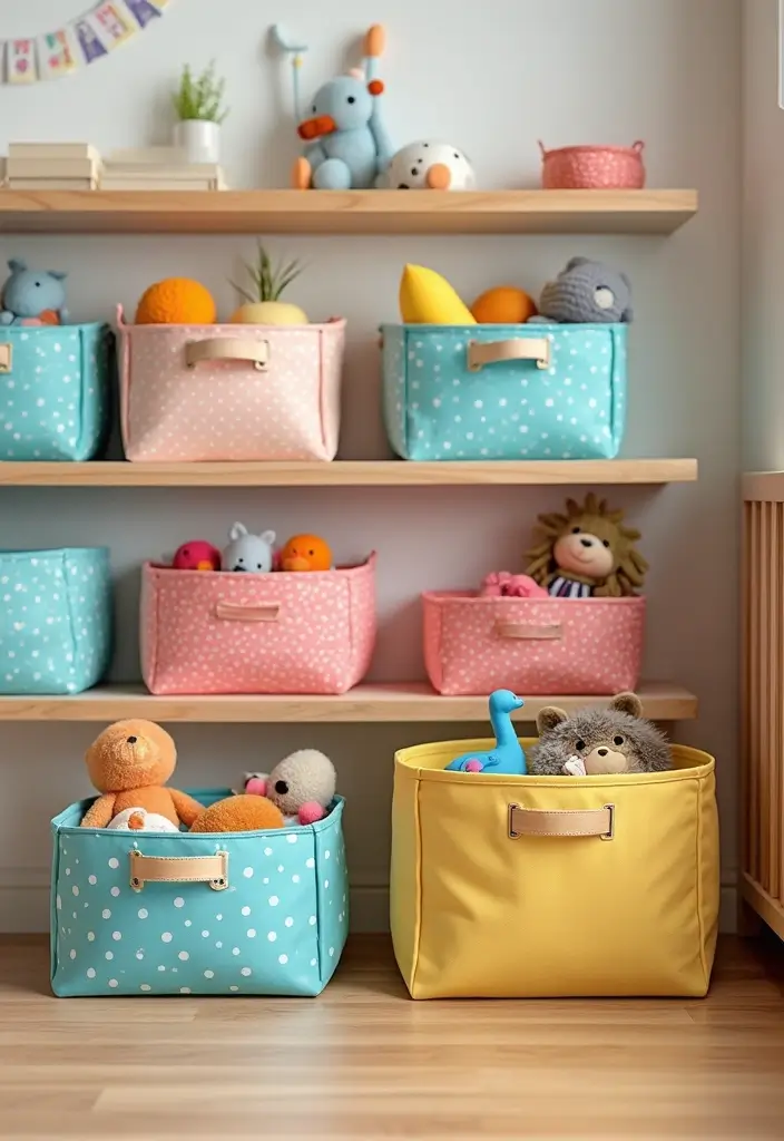 28 Homemade Toy Box Ideas That Make Playtime Creative - 22. Fabric Storage Baskets