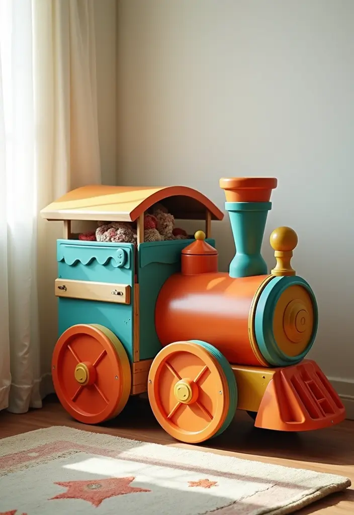 28 Homemade Toy Box Ideas That Make Playtime Creative - 24. Toy Storage Trains