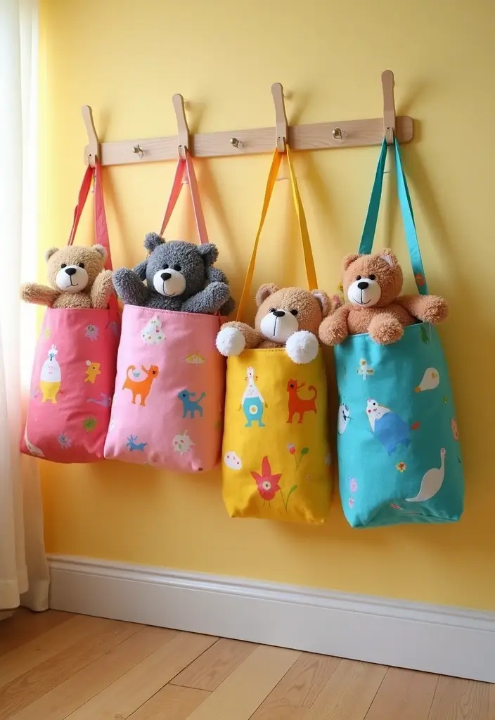 28 Homemade Toy Box Ideas That Make Playtime Creative - 3. Fabric Toy Bags