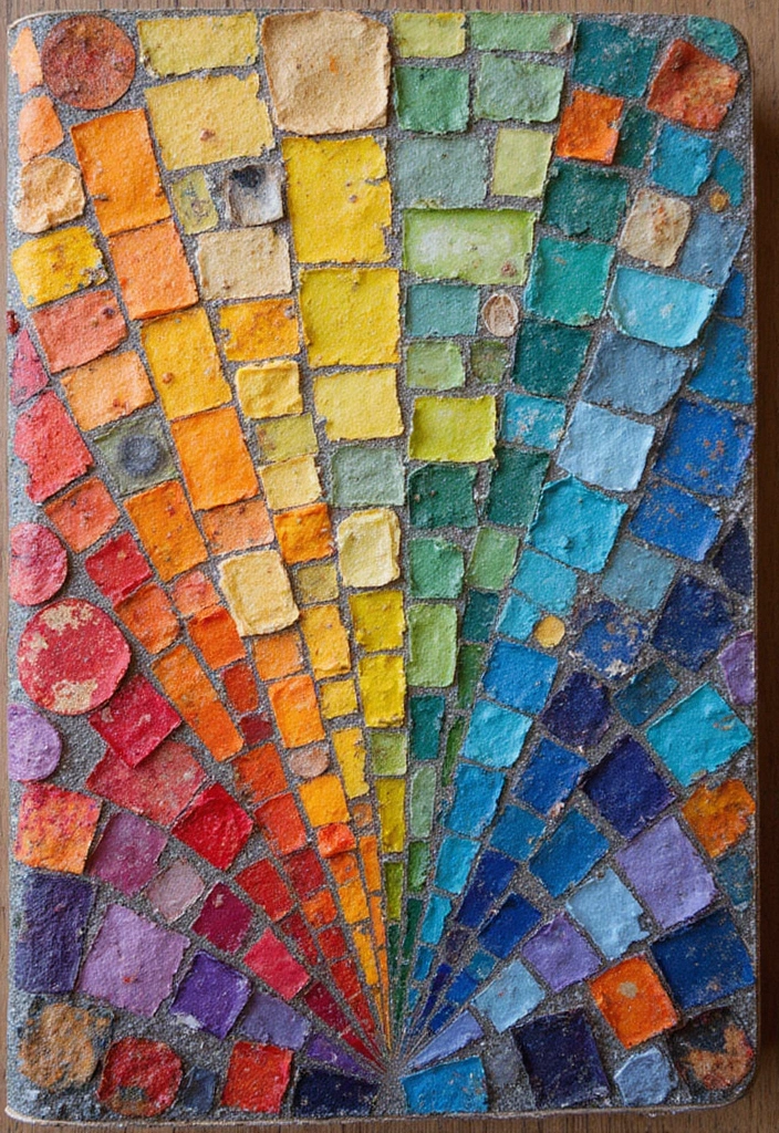 28 Journal Cover Decoration Ideas That Personalize Your Notebooks Beautifully - 20. Mosaic Tile Design