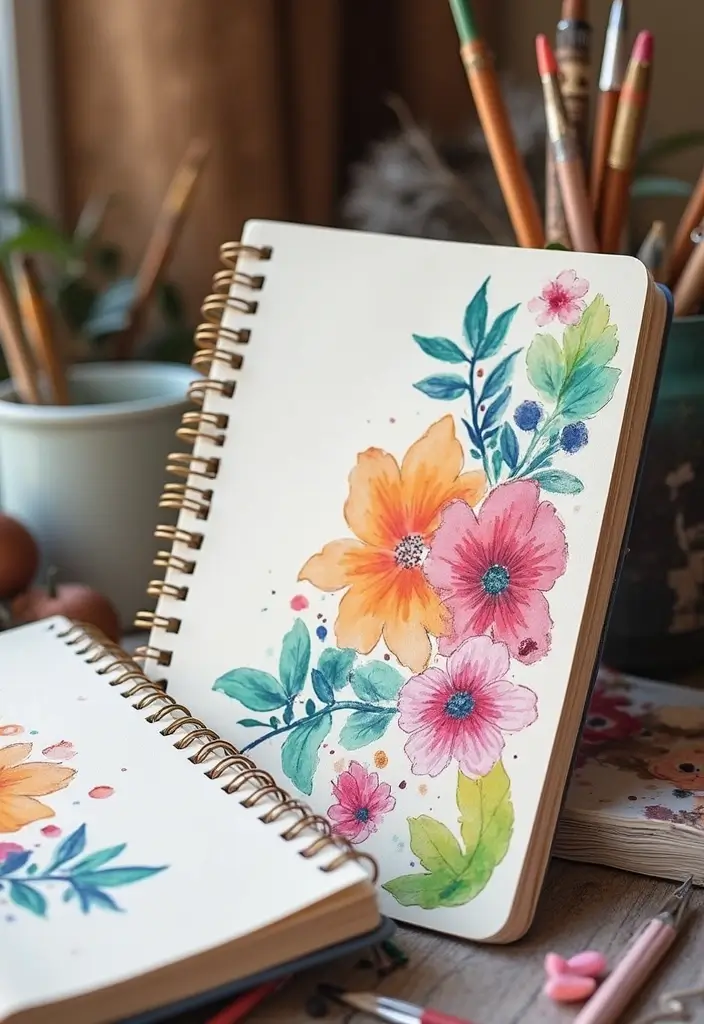 28 Journal Cover Decoration Ideas That Personalize Your Notebooks Beautifully - 4. Hand-Painted Watercolor Covers