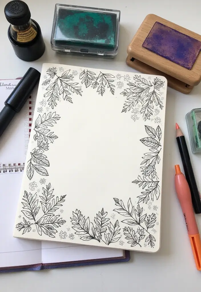 28 Journal Cover Decoration Ideas That Personalize Your Notebooks Beautifully - 7. Stamped Designs