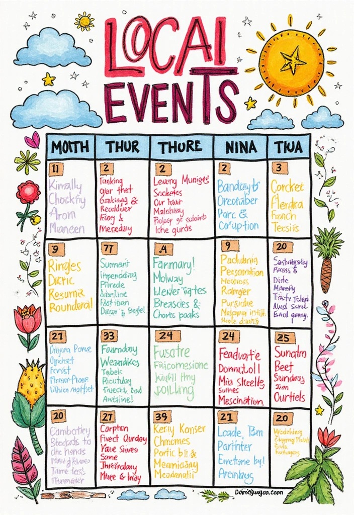 28 March Journal Ideas That Make Your Month Organized and Fun - 18. Local Events Calendar