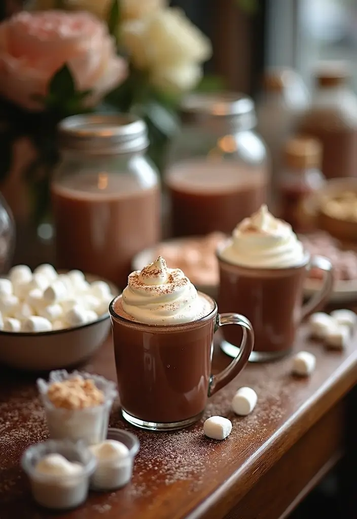 28 Marshmallow Decoration Ideas That Make Treats Fun and Decorative - 13. Marshmallow Hot Chocolate Bar