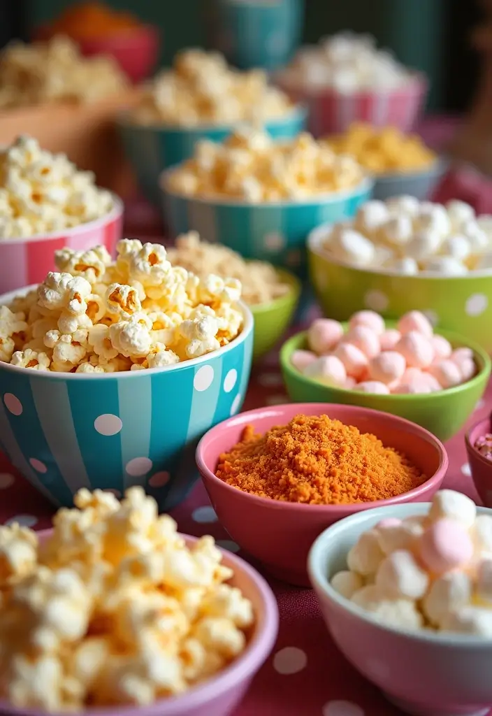 28 Marshmallow Decoration Ideas That Make Treats Fun and Decorative - 7. Marshmallow Popcorn Bar
