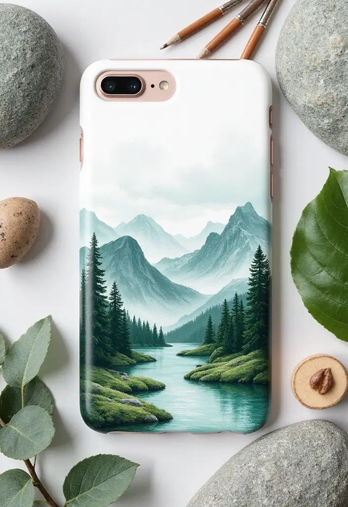 28 Mobile Cover Painting Ideas That Make Your Device Pop - 11. Nature Scenes