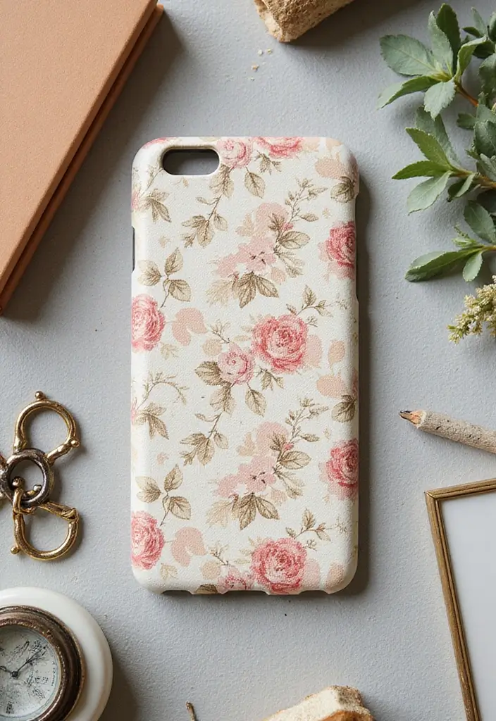 28 Mobile Cover Painting Ideas That Make Your Device Pop - 12. Vintage Patterns