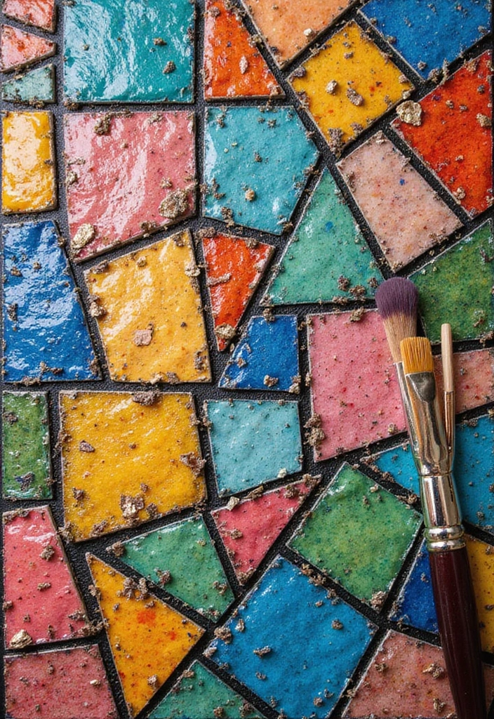 28 Mobile Cover Painting Ideas That Make Your Device Pop - 15. Mosaic Art