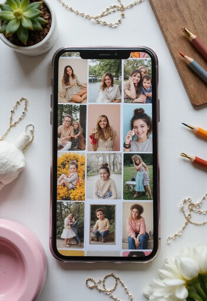 28 Mobile Cover Painting Ideas That Make Your Device Pop - 19. Personal Photo Collage