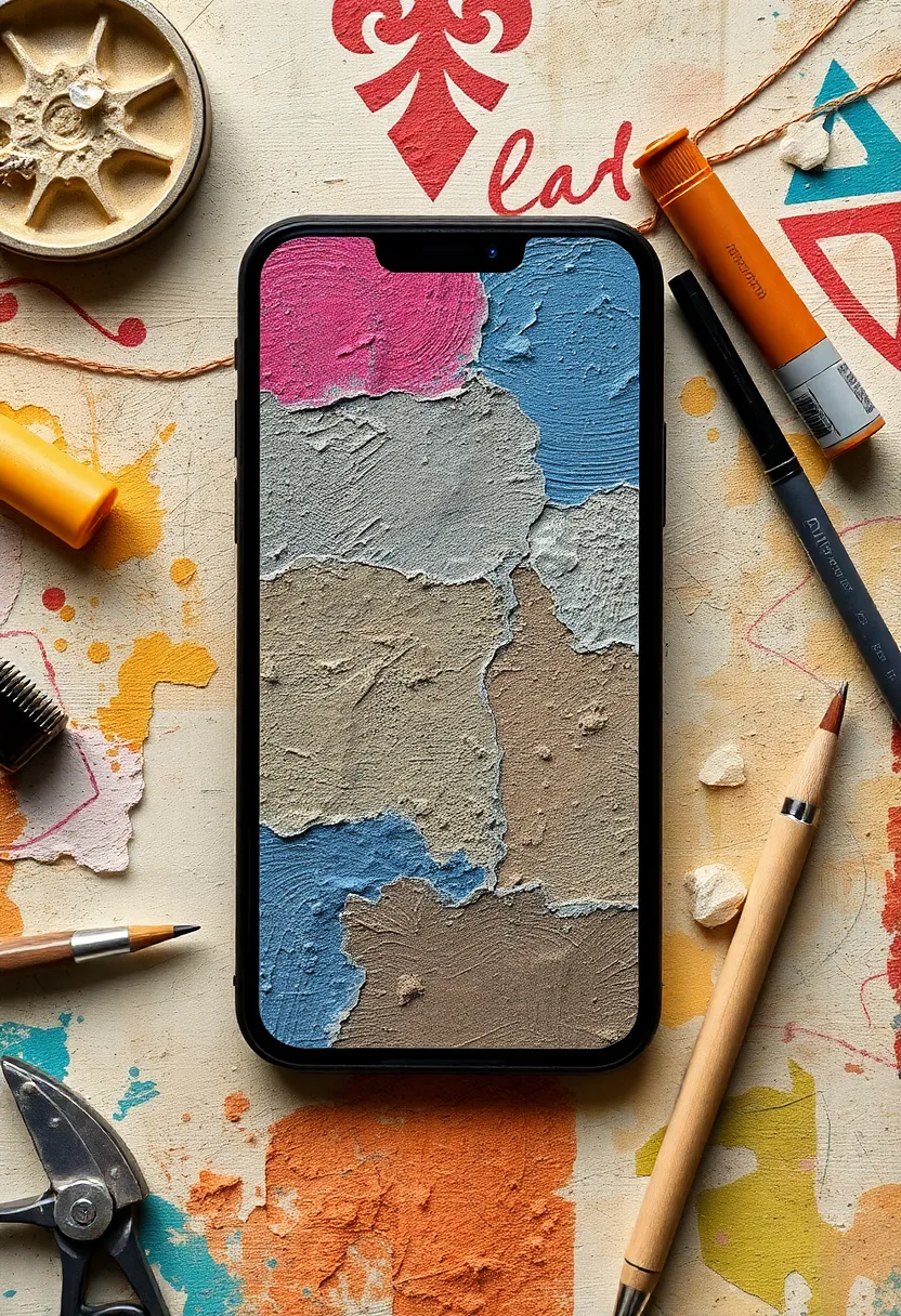 28 Mobile Cover Painting Ideas That Make Your Device Pop - 26. Texture Techniques