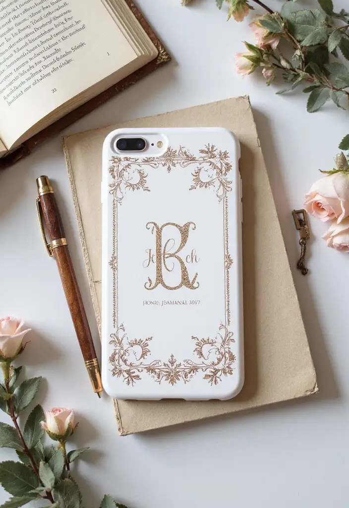 28 Mobile Cover Painting Ideas That Make Your Device Pop - 28. Personalized Initials