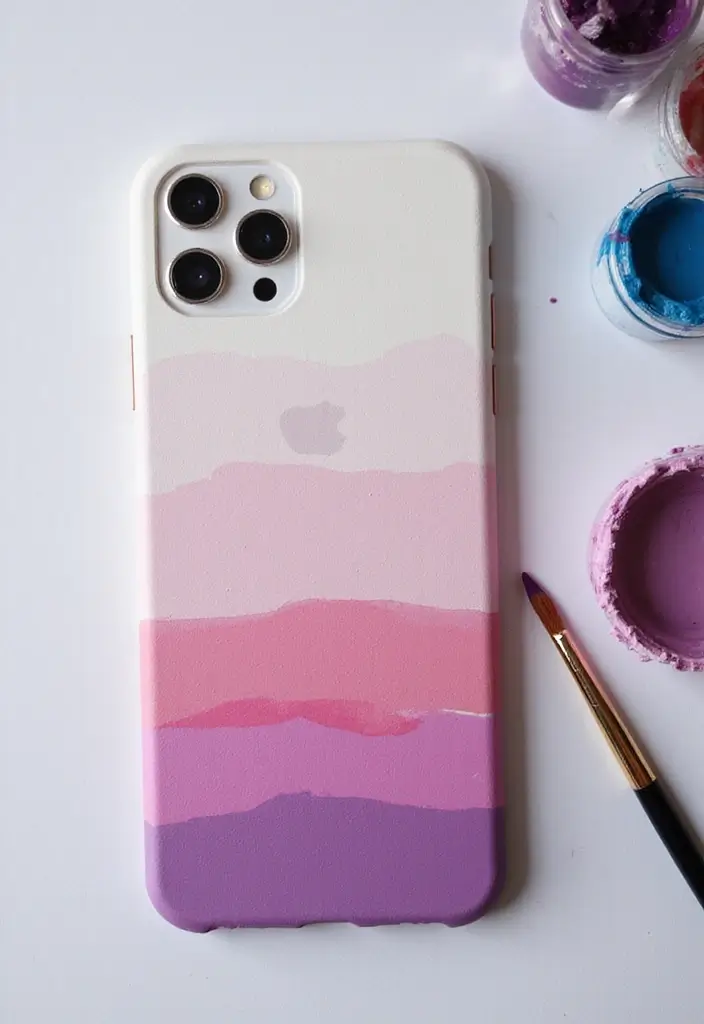 28 Mobile Cover Painting Ideas That Make Your Device Pop - 4. Ombre Effect