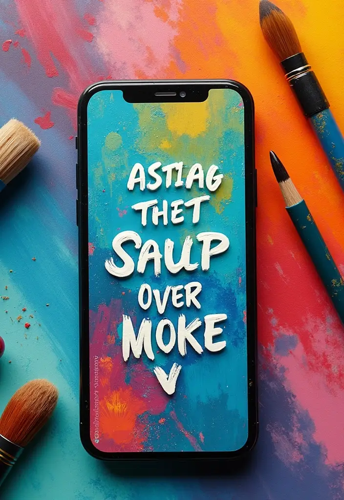 28 Mobile Cover Painting Ideas That Make Your Device Pop - 8. Typography Art