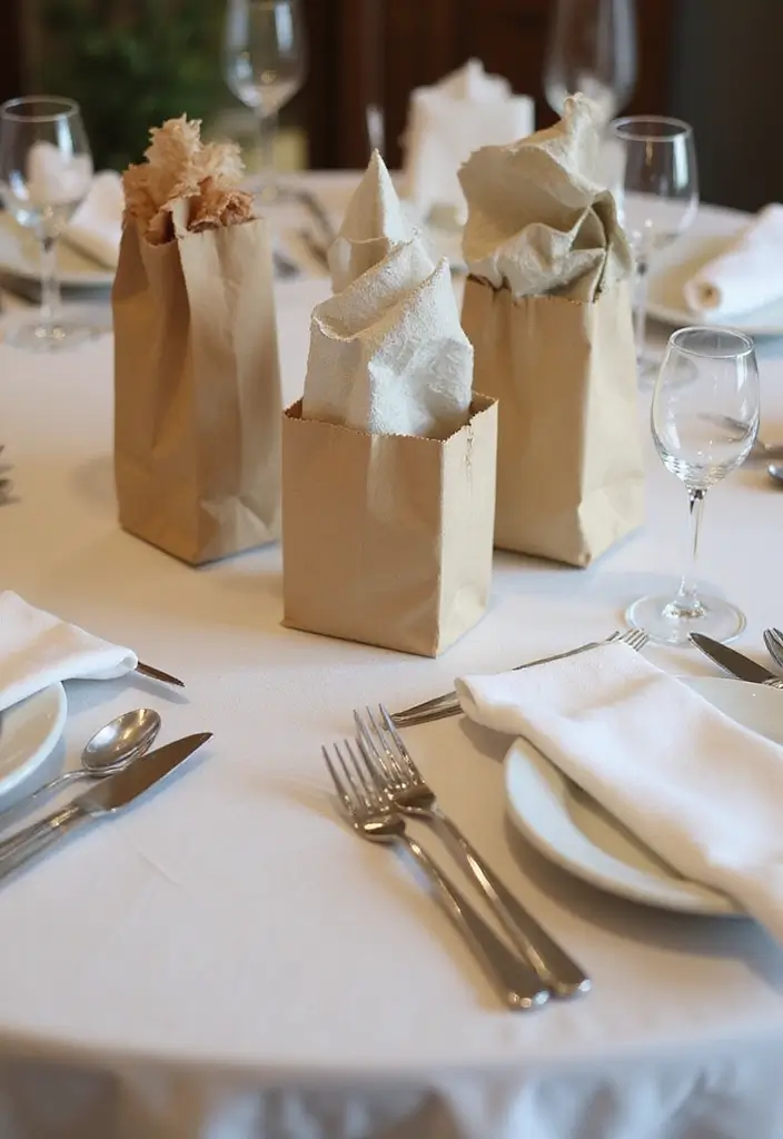 28 Paper Bag Decoration Ideas That Are Fun, Stylish, and Reusable - 13. Lovely Paper Bag Napkin Holders