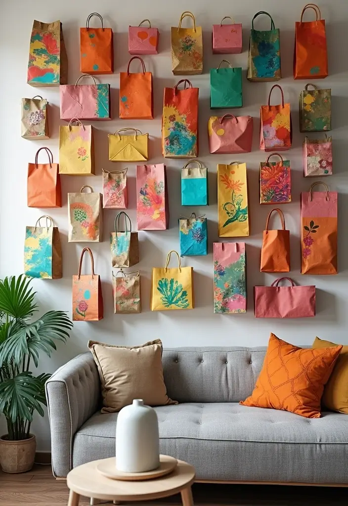 28 Paper Bag Decoration Ideas That Are Fun, Stylish, and Reusable - 2. Stylish Paper Bag Wall Art