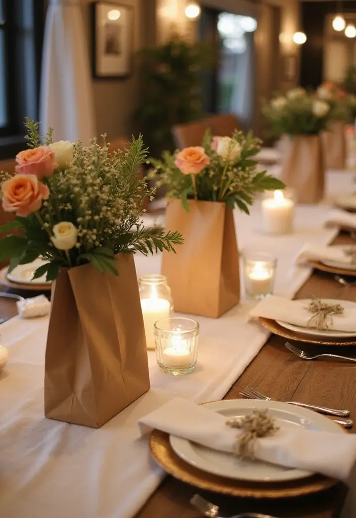28 Paper Bag Decoration Ideas That Are Fun, Stylish, and Reusable - 23. DIY Paper Bag Table Centerpieces