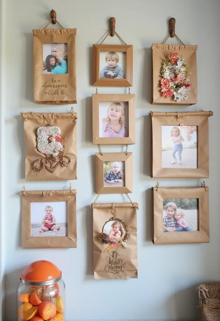 28 Paper Bag Decoration Ideas That Are Fun, Stylish, and Reusable - 7. Paper Bag Photo Frames