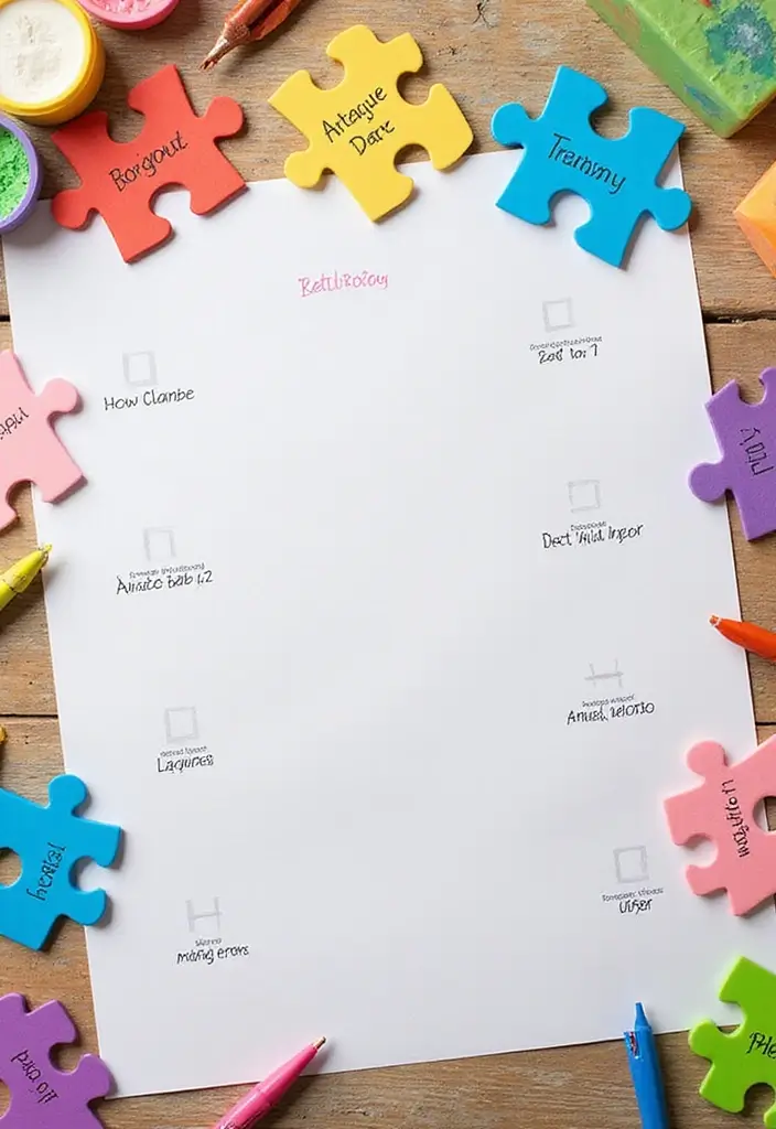 28 Project Sheet Decoration Ideas That Make School Work Fun and Pretty - 11. Puzzle Pieces