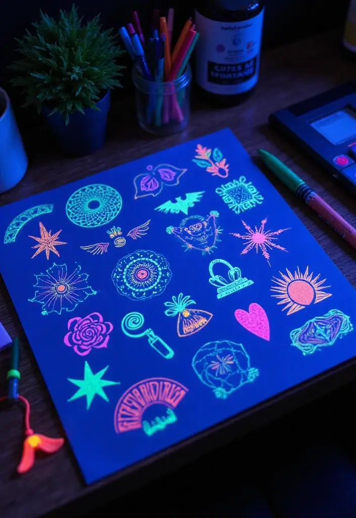 28 Project Sheet Decoration Ideas That Make School Work Fun and Pretty - 14. Glow-in-the-Dark Decor