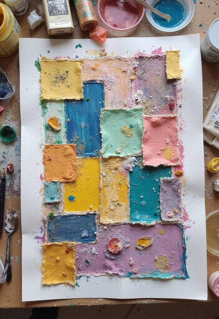 28 Project Sheet Decoration Ideas That Make School Work Fun and Pretty - 16. Mixed Media Art