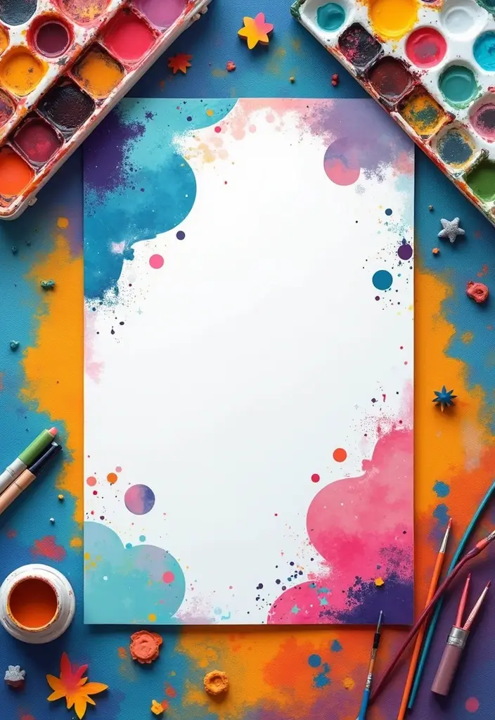 28 Project Sheet Decoration Ideas That Make School Work Fun and Pretty - 23. Abstract Art